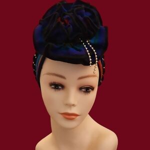 Vintage Guatemalen Rainbow Floral Fiesta Festival Headpiece